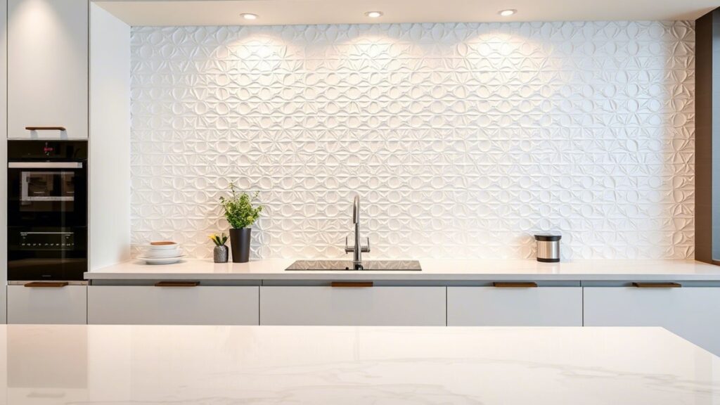 Textured 3D White Tiles