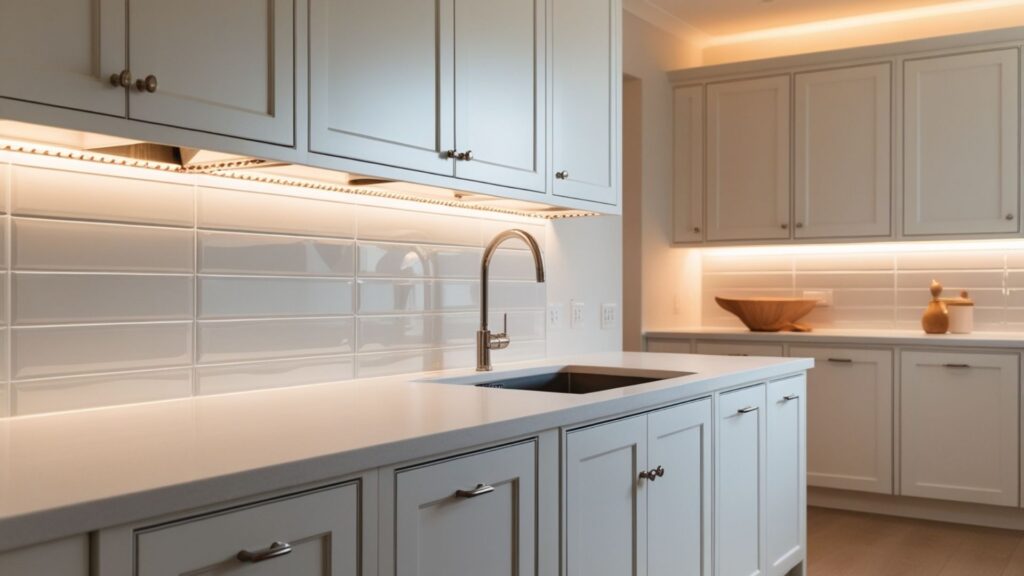 White Tile with Exposed Edge Detailing