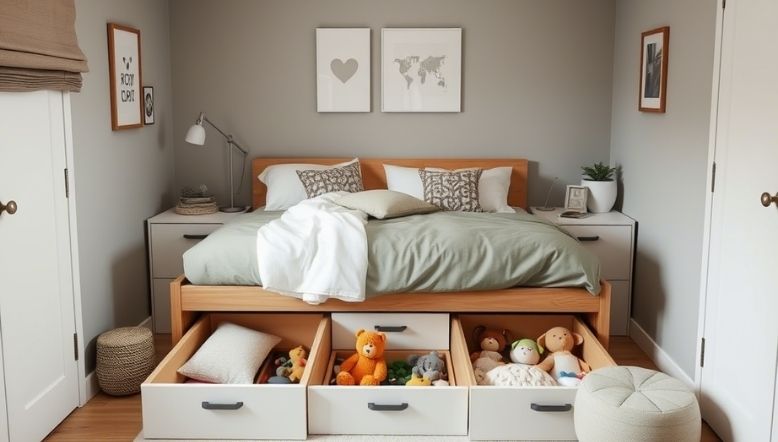 hidden Toy Drawers Under Bed