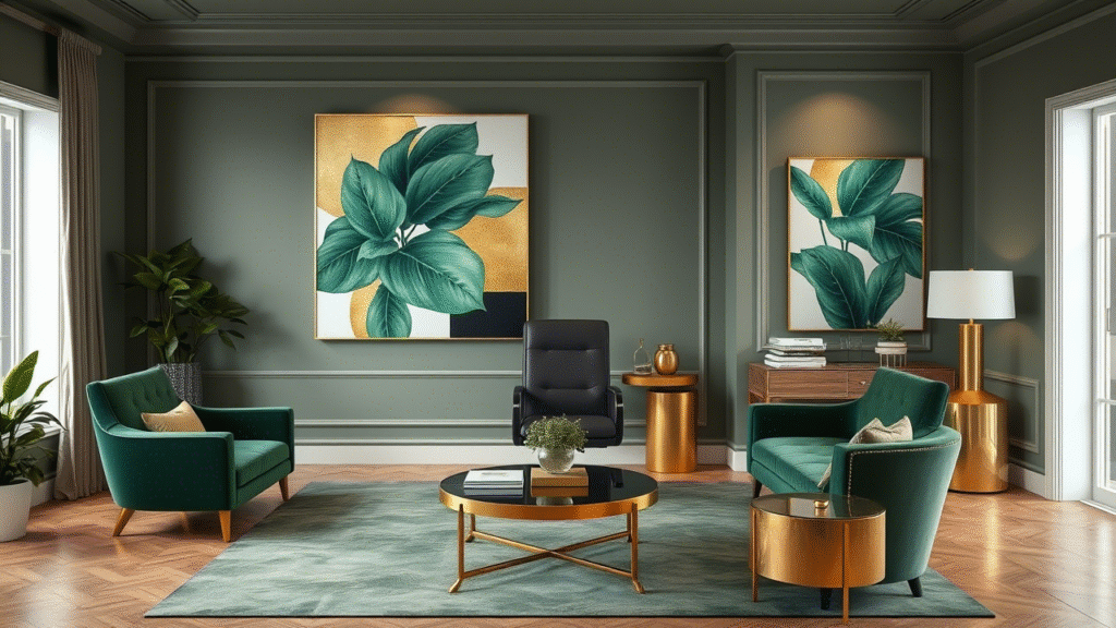 Green and Gold Wall Art
