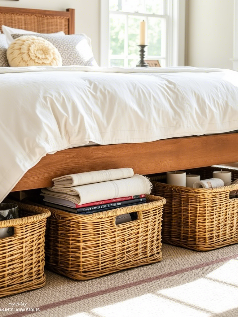 Woven Baskets Under the Bed