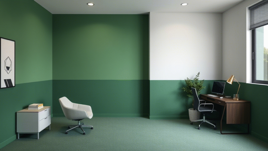 Two-Tone Walls: Green on Bottom, White on Top