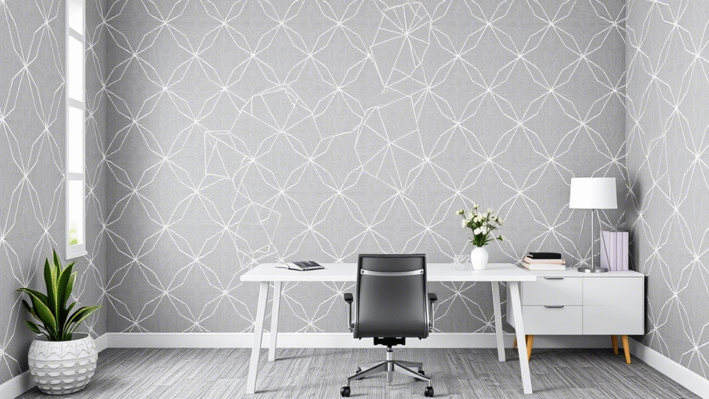 Grey Wallpaper with White Geometric Patterns