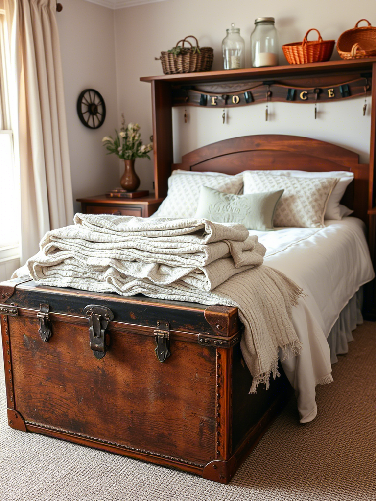 An Old Trunk at the Foot of the Bed