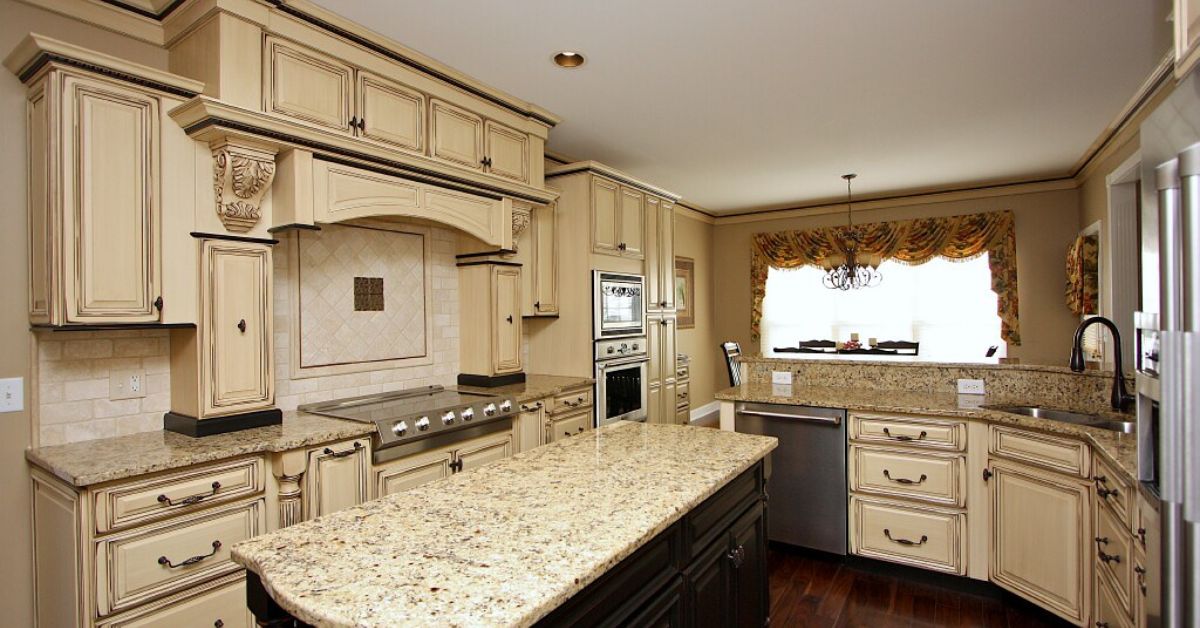 Antique Cream Kitchen Cabinets