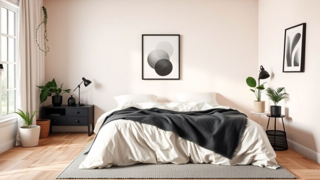 Black Accents Ground the Softness