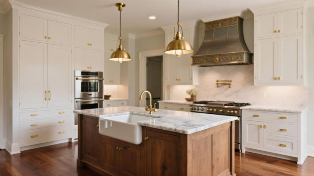 Antique White Cabinets With Gold Hardware