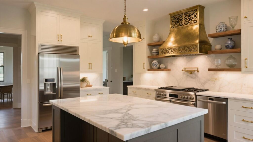 Buttery Whites and Brass Fixtures