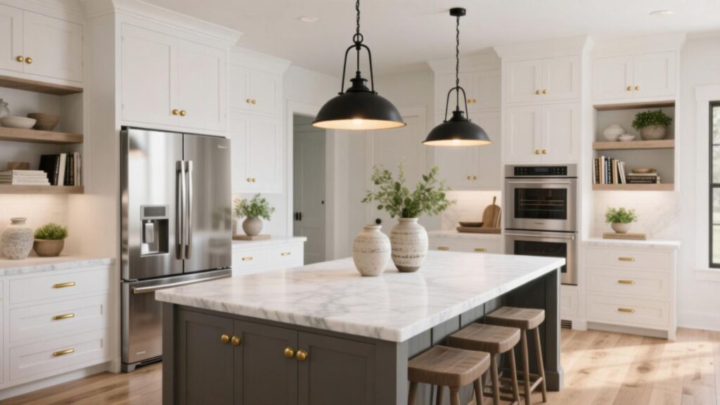 Farmhouse Whites With Open Shelving